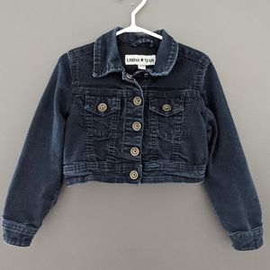 Dark wash cropped denim jean jacket